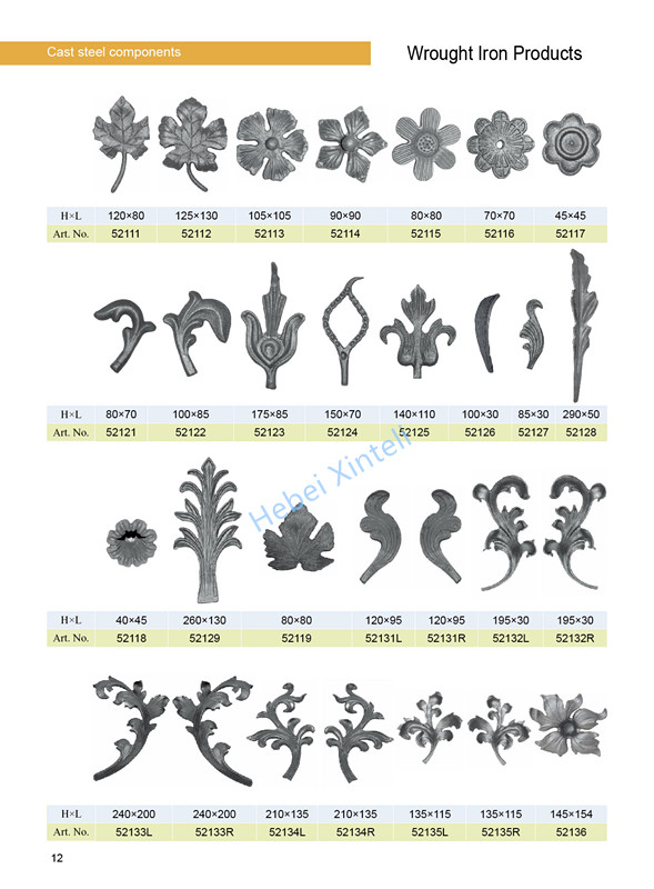 Cast steel garden components
