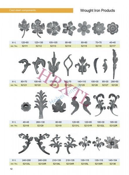 Cast steel garden components